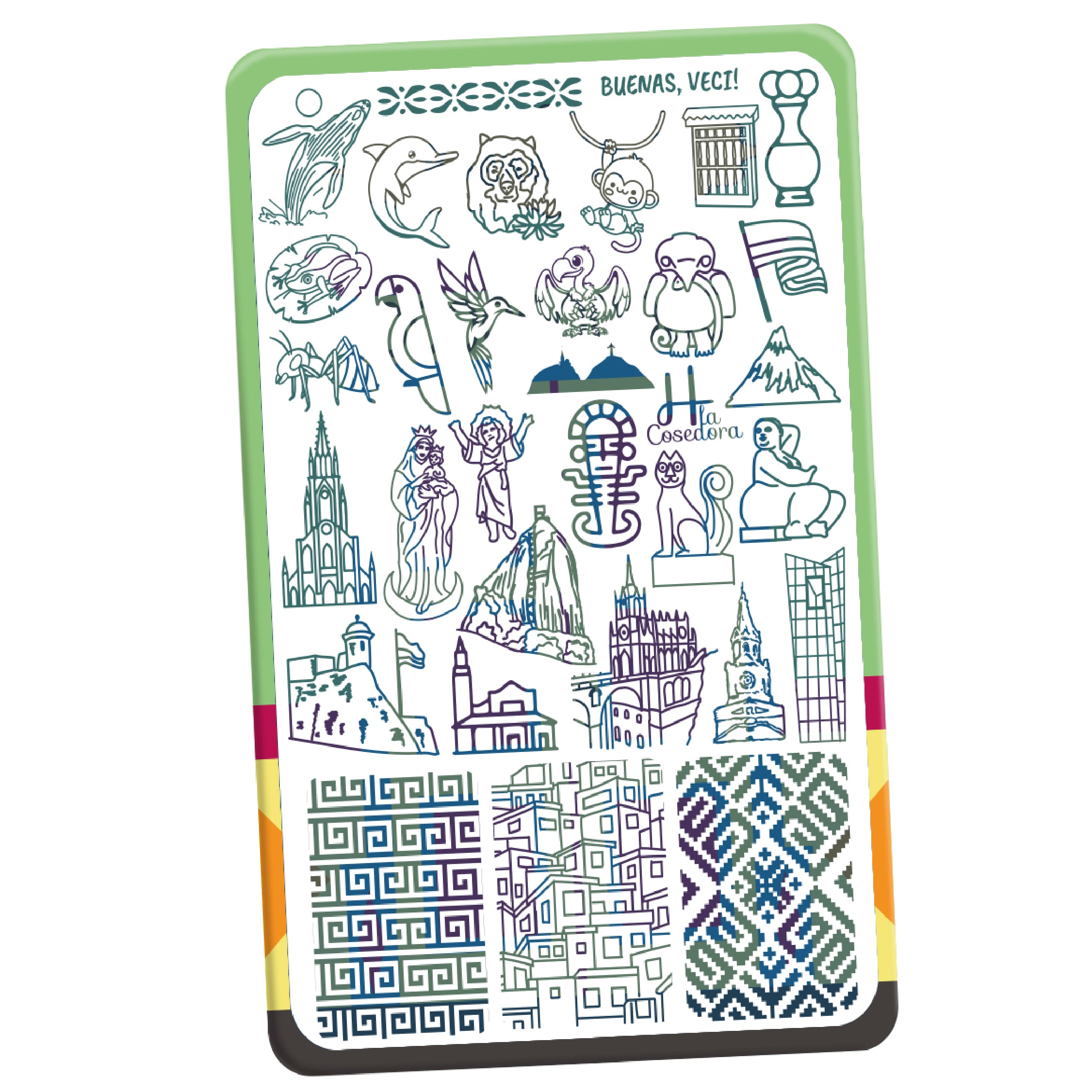 Placa de Stamping Buenas, Veci! - Tiny Placa de Stamping Buenas, Veci! - Tiny