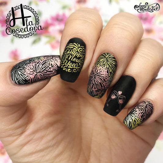 Silver Monday - Plateado - hlacosedora - Placa Stamping - Esmalte Stamping - Kit Stamping
