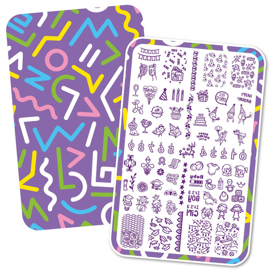 Celebraciones 2 - hlacosedora - Placa Stamping - Esmalte Stamping - Kit Stamping