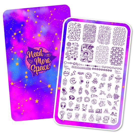Odisea en el Espacio - hlacosedora - Placa Stamping - Esmalte Stamping - Kit Stamping - cuidado manos - cuidado uñas