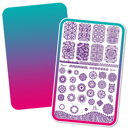 Yantra Mansala - hlacosedora - Placa Stamping - Esmalte Stamping - Kit Stamping