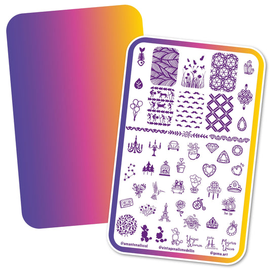 Mujeres Únicas - hlacosedora - Placa Stamping - Esmalte Stamping - Kit Stamping