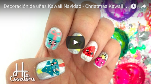 Decoración de uñas Kawaii Navidad
