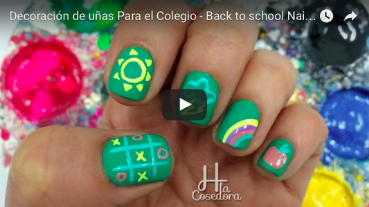 Decoración de uñas Para el Colegio