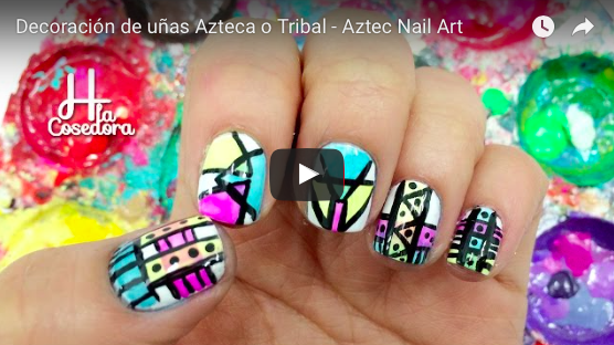 Decoración de uñas Azteca o Tribal