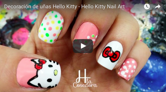 Decoración de uñas Hello Kitty