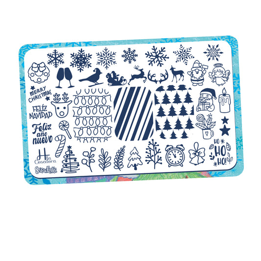 Placa de Stamping Snowflake - Tiny