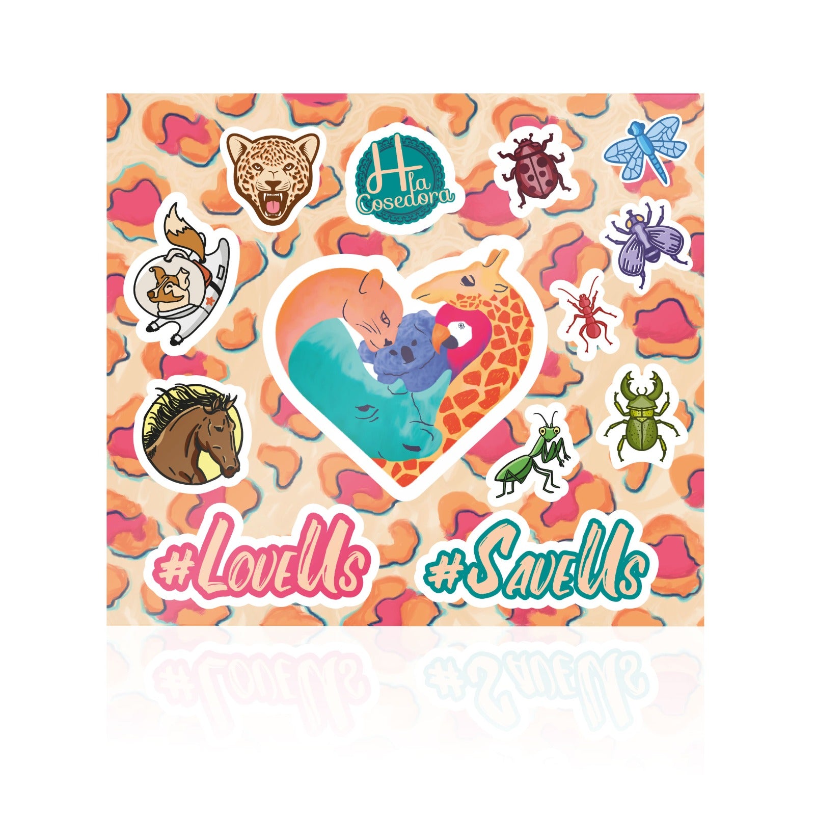 Hoja sticker Save & love Us