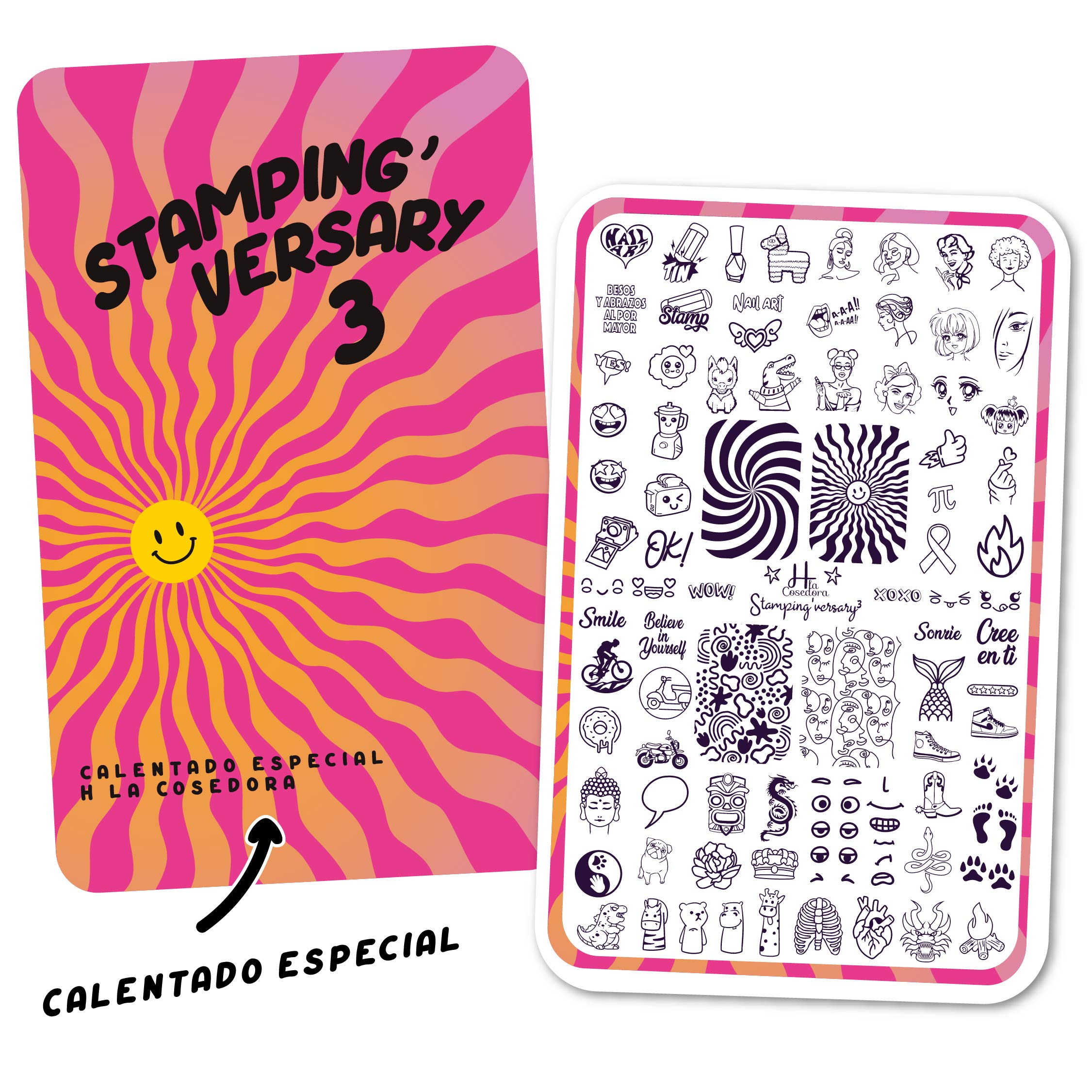Stamping´Versary 3 - hlacosedora - Placa Stamping - Esmalte Stamping - Kit Stamping - cuidado manos - cuidado uñas