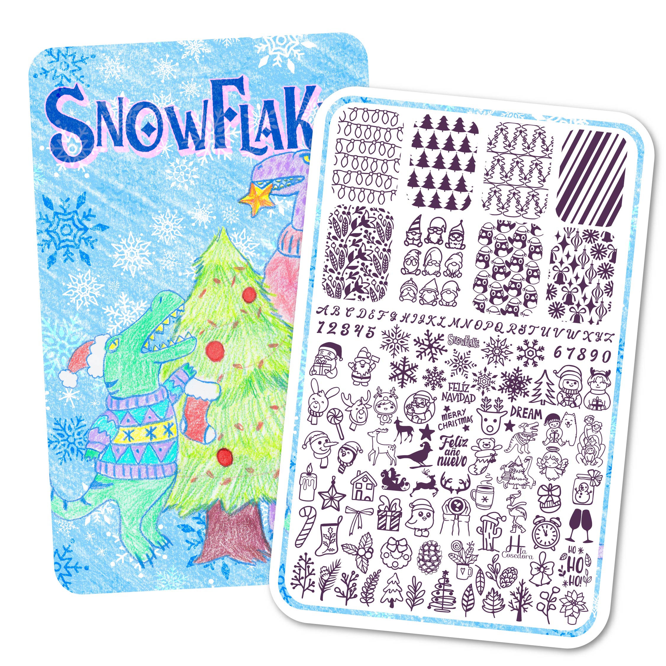 Snowflake - hlacosedora - Placa Stamping - Esmalte Stamping - Kit Stamping - cuidado manos - cuidado uñas